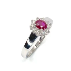 CHRISTOFFERSEN JEWELLERY RING 14 KARAT HVIDGULD MED RUBIN - 5070256-5R