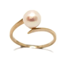 CHRISTOFFERSEN JEWELLERY RING 8 KARAT GULD MED PERLE – 5000128-3