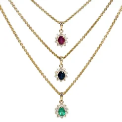 CHRISTOFFERSEN JEWELLERY ROSET VEDHÆNG 14 KARAT GULD MED SMARAGD OG BRILLANTER - 4070256G-SM