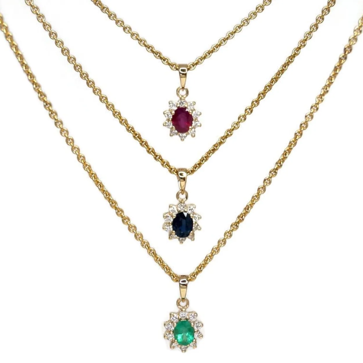 CHRISTOFFERSEN JEWELLERY ROSET VEDHÆNG 14 KARAT GULD MED SMARAGD OG BRILLANTER - 4070256G-SM