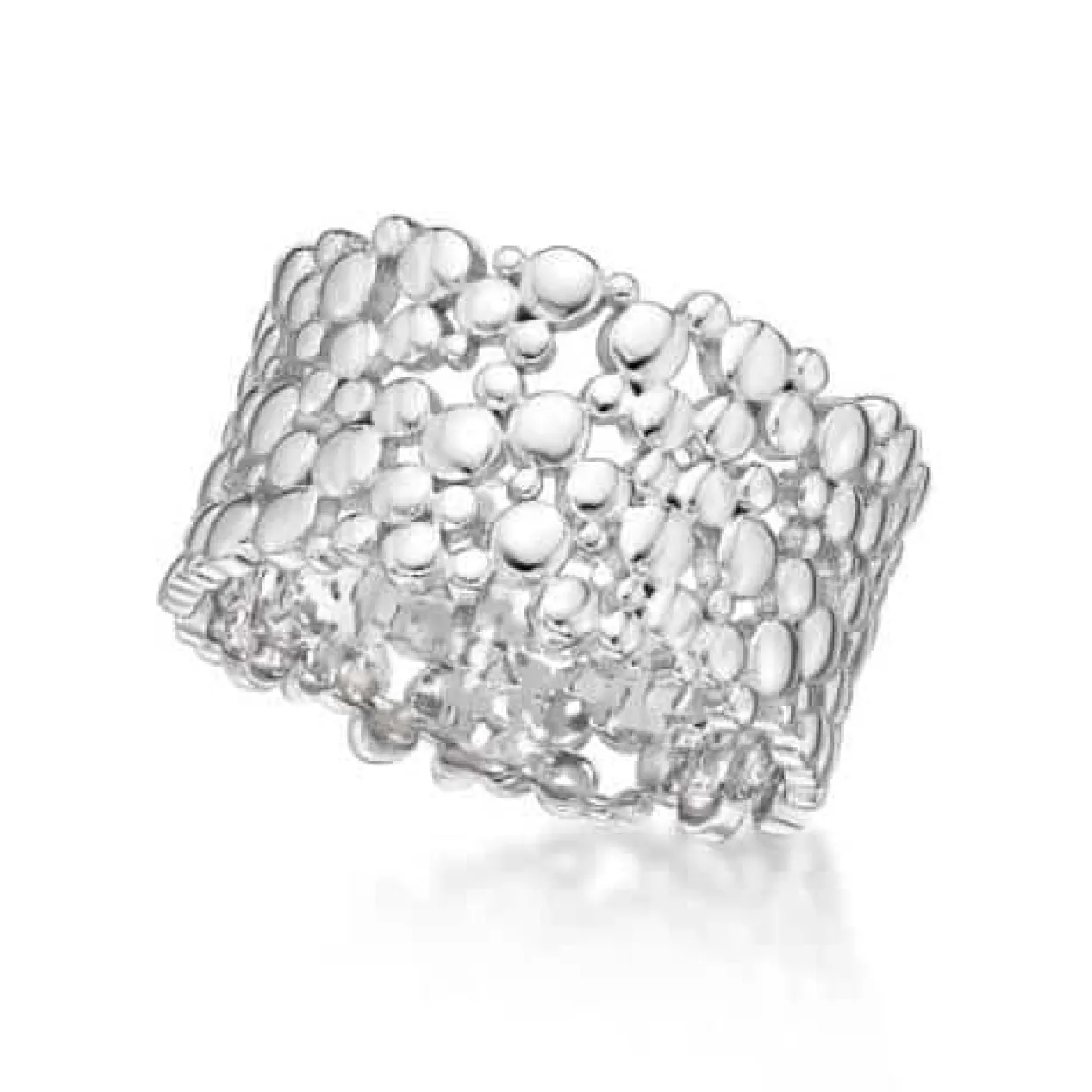CHRISTOFFERSEN JEWELLERY SØLV RING MASSIV MED BOBLER - 5070909