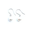 CHRISTOFFERSEN JEWELLERY SØLV ØRERINGE HÆNGER BØJLE MED FERSKVANDS PERLE 7,5-8 MM - 3810341-9