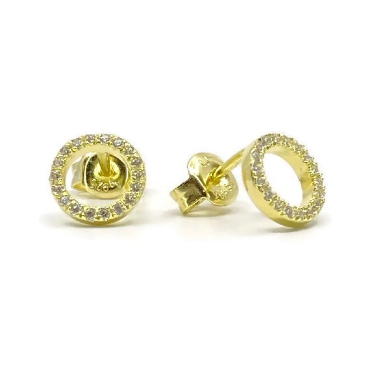 CHRISTOFFERSEN JEWELLERY SØLV FORGYLDT ØRESTIK CIRKEL - 3011025-1