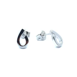 CHRISTOFFERSEN JEWELLERY SØLV ØRERINGE MED ZIRKONIA - 3070133