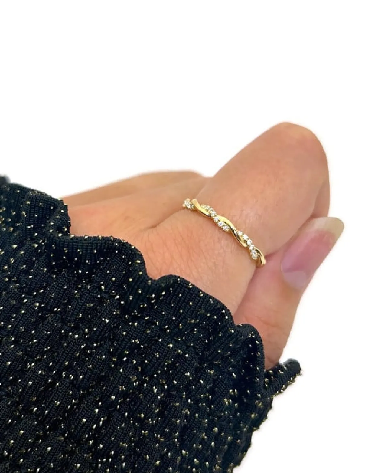 CHRISTOFFERSEN JEWELLERY SNOET RING 8 KARAT GULD MED ZIRKONIA - 5001179-0-3