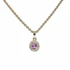 CHRISTOFFERSEN JEWELLERY VEDHÆNG 14 KARAT GULD MED PINK SAFIR OG BRILLANTER - 4070104-43