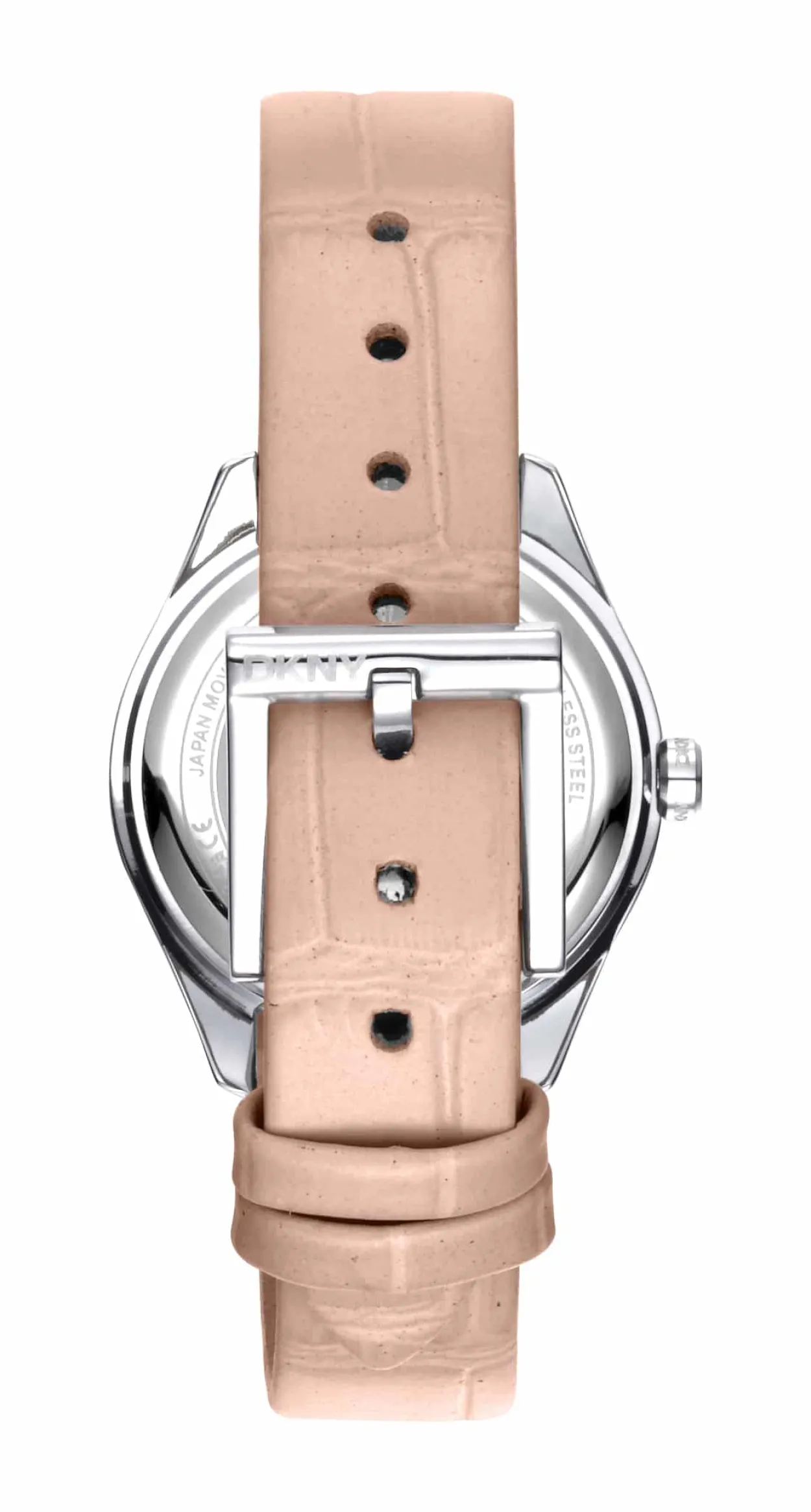 DKNY ASTORIA LOGO UR DAME STÅL MED LYS ROSA LÆDERREM - DK1L033L0015