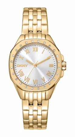 DKNY BROOKLYN MINI UR DAME GULD FARVET MED LÆNKE - DK1L013M0065