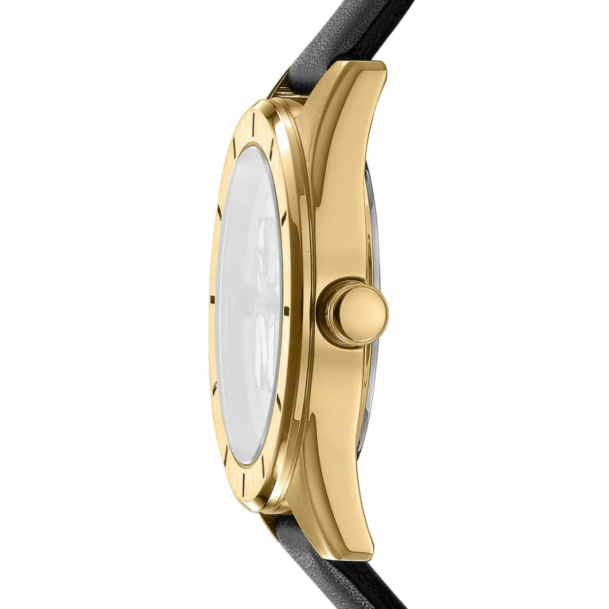 DKNY CHAMBERS MIDI UR DAME GULD FARVET MED SORT LÆDERREM - DK1L016L0025