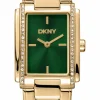 DKNY DAME EVENING UR DAME FIRKANTET I GULD FARVET STÅL - DK1L122M0055