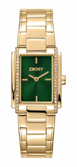 DKNY DAME EVENING UR DAME FIRKANTET I GULD FARVET STÅL - DK1L122M0055