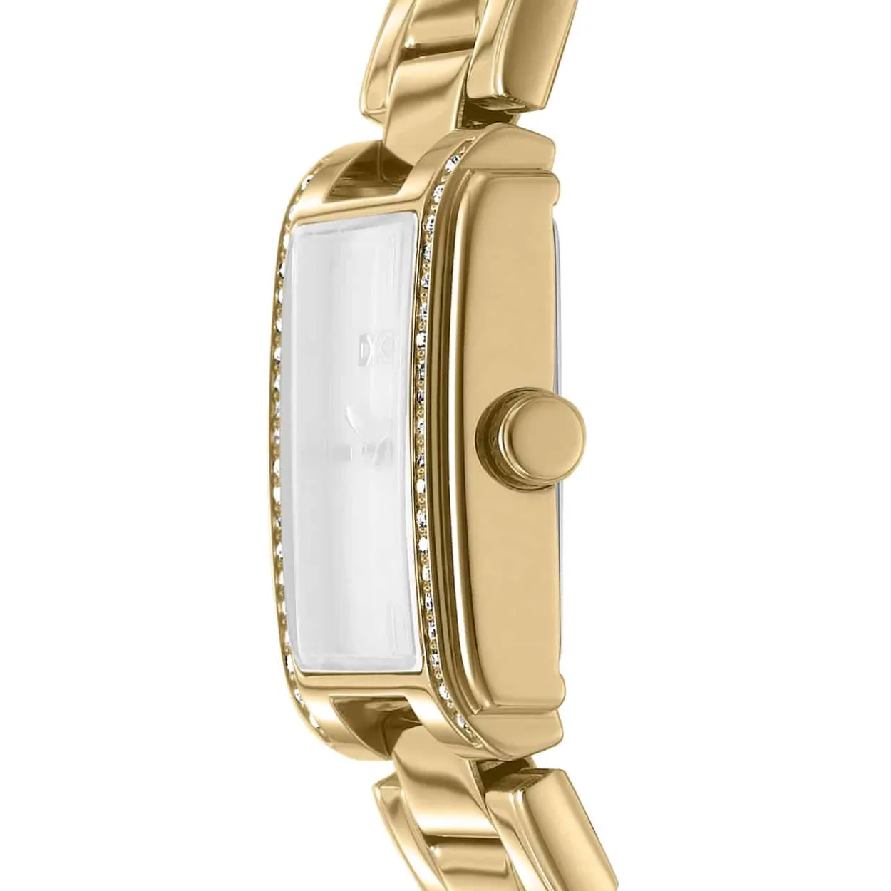 DKNY DAME EVENING UR DAME FIRKANTET I GULD FARVET STÅL - DK1L122M0055