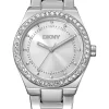 DKNY DAME EVENING UR DAME MED STEN I STÅL - DK1L100M0045