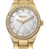DKNY EVENING UR DAME I GULD FARVET STÅL - DK1L100M0065