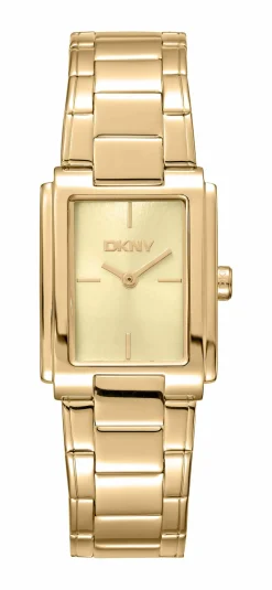 DKNY EVERYDAY DAME UR FIRKANTET I GULD FARVET STÅL - DK1L121M0065
