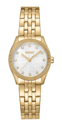 DKNY LOGO UR DAME GULD FAVRET MED LÆNKE - DK1L126M0055