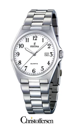 FESTINA HERRE UR STÅL LÆNKE MED TAL PÅ SKIVEN - F16374/1