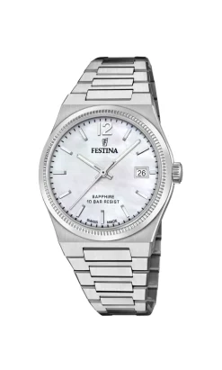 FESTINA SWISS MADE UR DAME STÅL MED PERLEMOR SKIVE - F20035/1