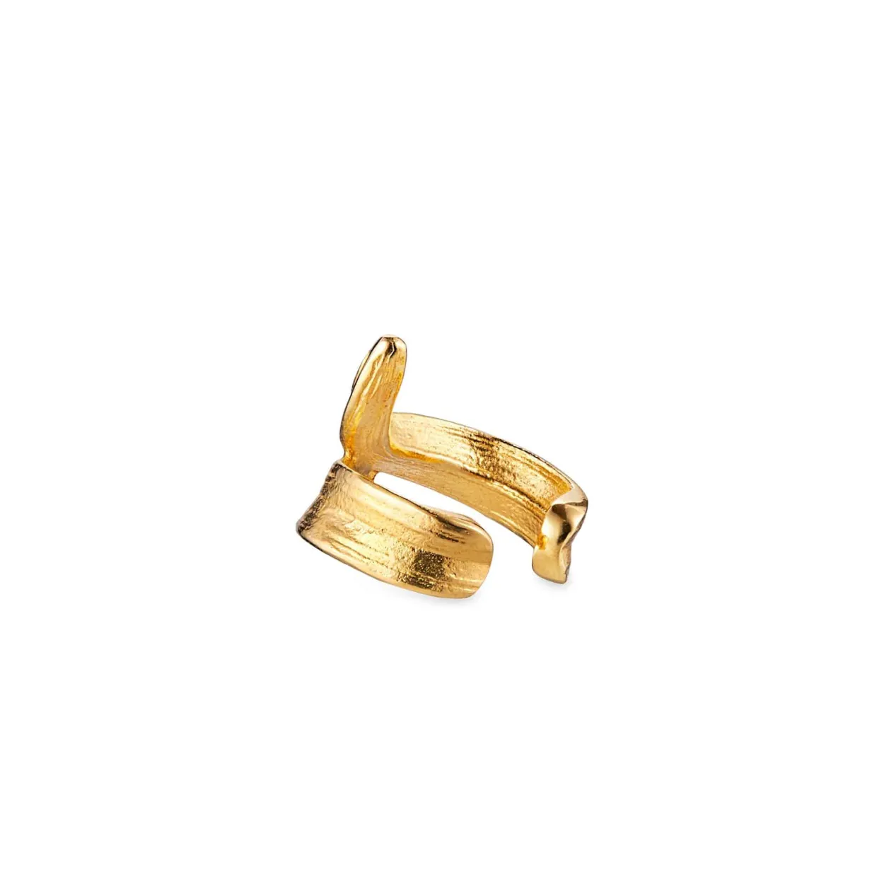 FLORA DANICA EAR CUFF GRÆS FORGYLDT SØLV - GR-EACU-G