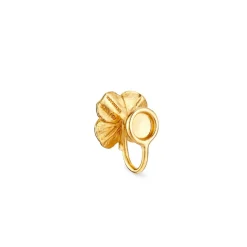 FLORA DANICA FIRKLØVER EARCUFF PAVÉ FORGYLDT SØLV - FLC-EACU-G-PAVE