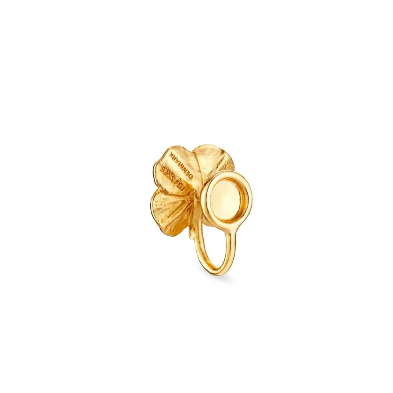 FLORA DANICA FIRKLØVER EARCUFF PAVÉ FORGYLDT SØLV - FLC-EACU-G-PAVE