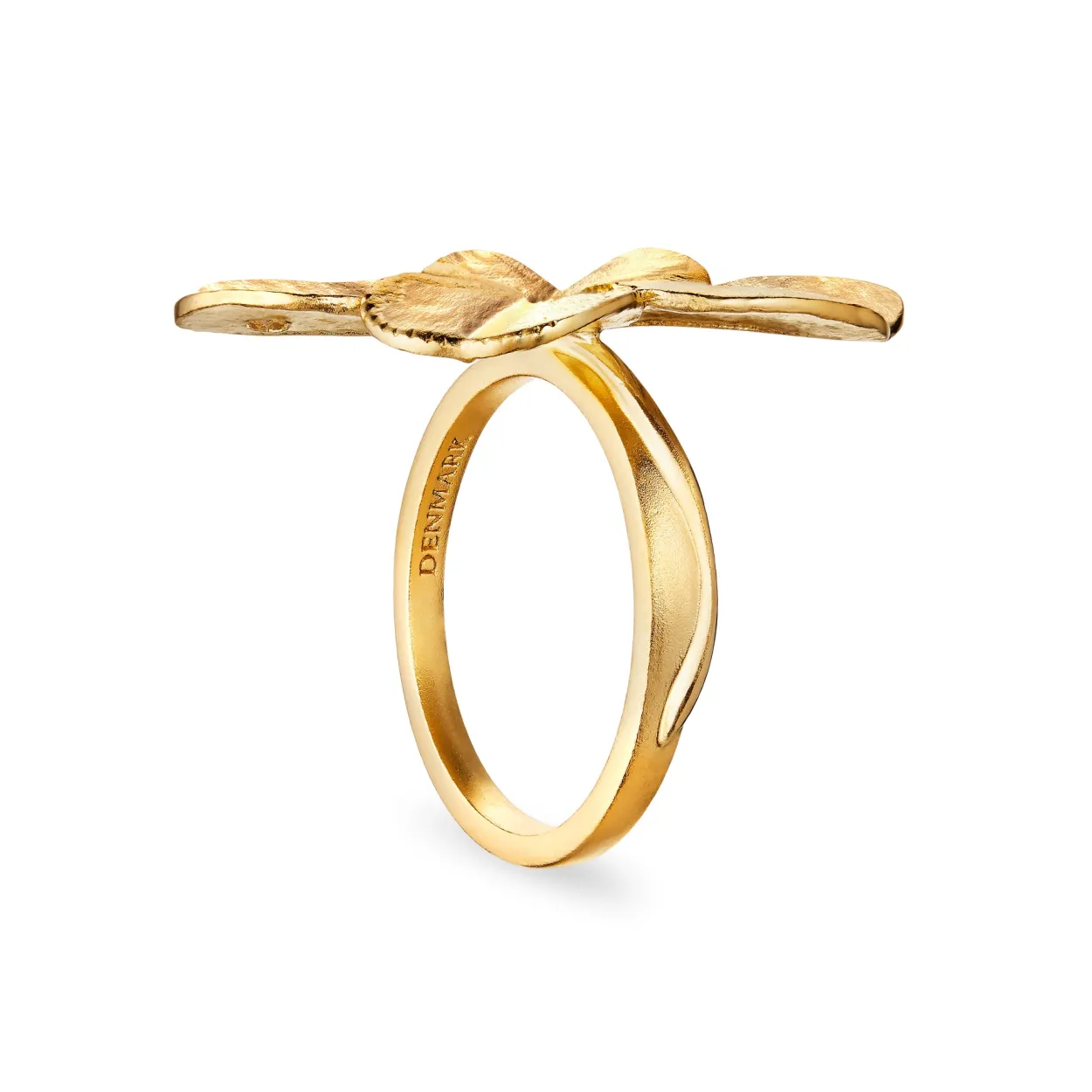 FLORA DANICA FIRKLØVER STATEMENT RING FORGYLDT SØLV - FLC-STRI-G
