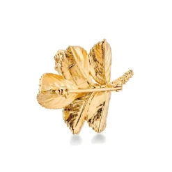 FLORA DANICA ROSE BROCHE I FORGYLDT SØLV - ROS-BRO-G