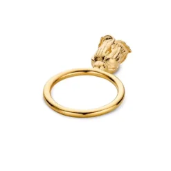 FLORA DANICA ROSE STATEMENT RING I FORGYLDT SØLV - ROS-RI-G