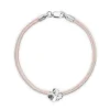 FLORA DANICA SILKE ARMBÅND ROSA FIRKLØVER SØLV - FLC-SILK-ROSE-16-S