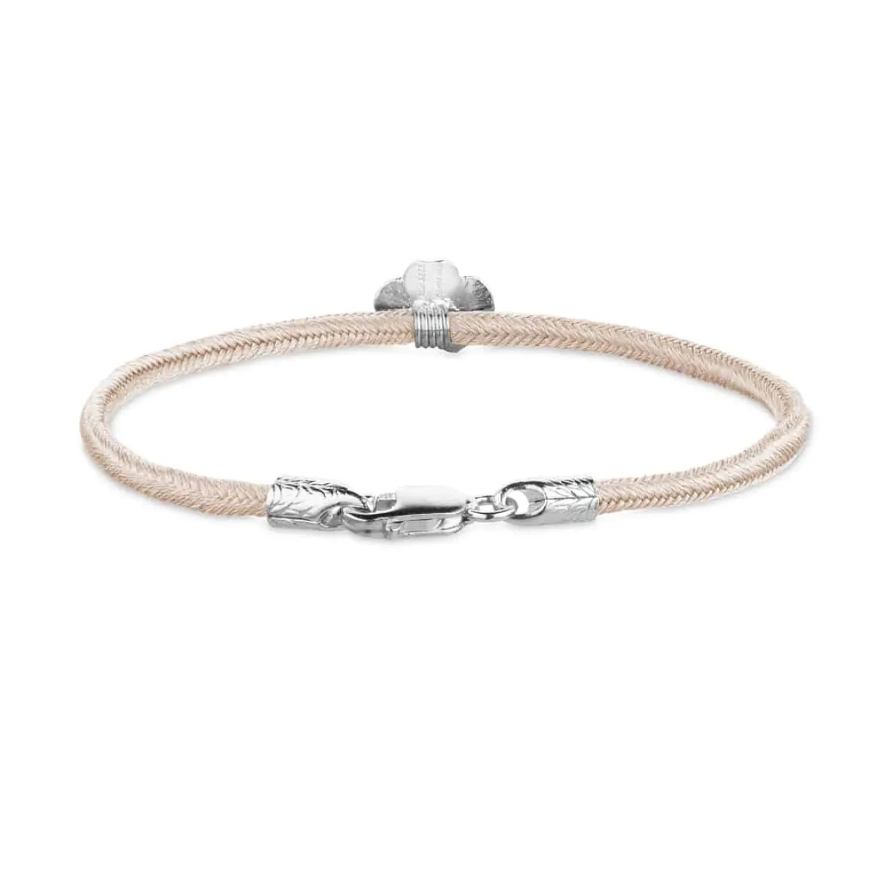 FLORA DANICA SILKE ARMBÅND ROSA FIRKLØVER SØLV - FLC-SILK-ROSE-16-S