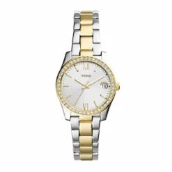 FOSSIL SCARLETTE MINI UR DAME TO FARVET LÆNKE MED LYS SKIVE - ES4319