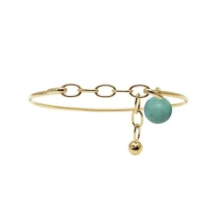 HEIRING CHAIN W/BULLET TOP MULTI I FORGYLDT SØLV - 53-4-10FG