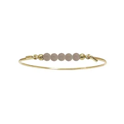 HEIRING MULTI SØLV FORGYLDT BANGLE ARMBÅND PEACH MOONSTONE - 53-4-04FG