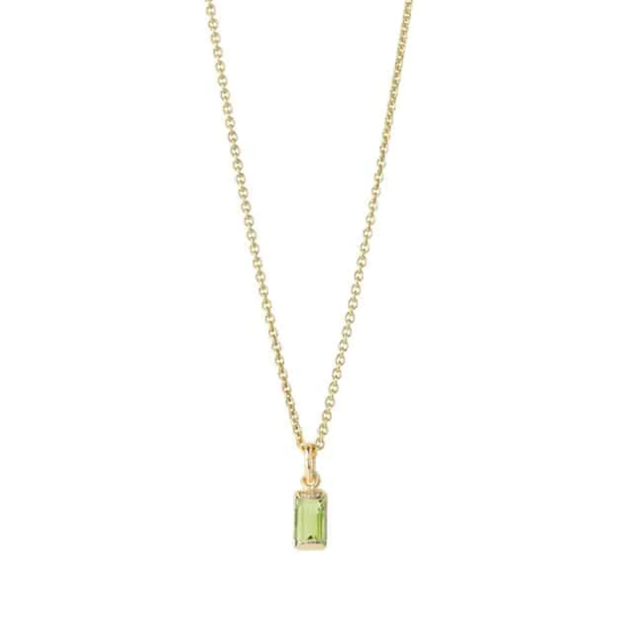 HEIRING SQUARE FORGYLDT SØLV VEDHÆNG MED PERIDOT - 29-9-82FG