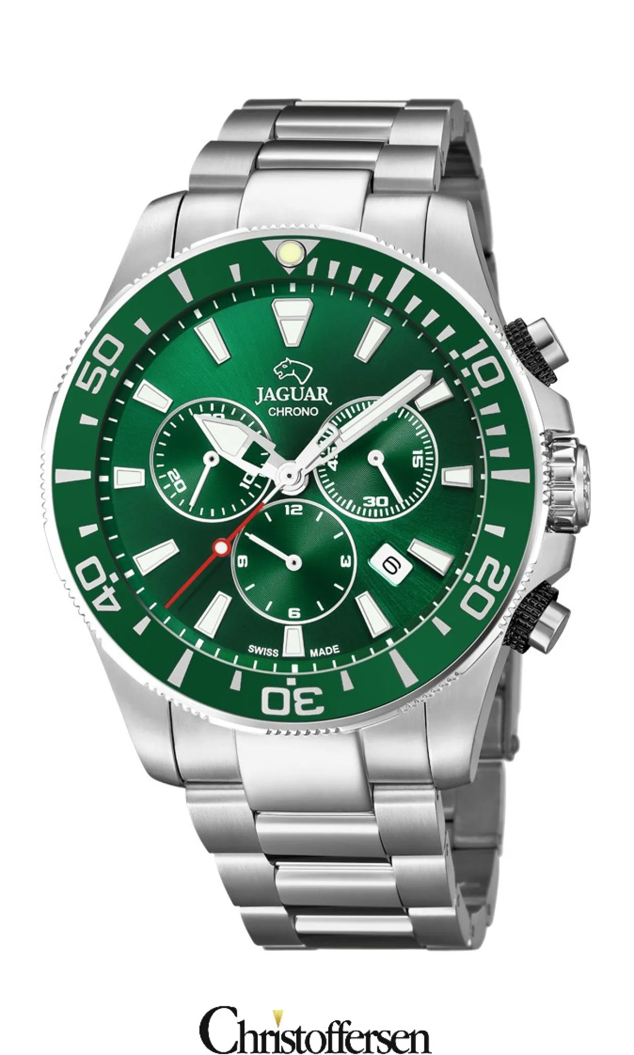 JAGUAR EXECUTIVE DIVER UR HERRE GRØN SKIVE MED CHRONOGRAF - J861/4