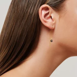 JULIE SANDLAU BERRY CHAIN EARRING MED TURMALIN ROSE FARVET KRYSTAL - HKS790GDTRCRCZ
