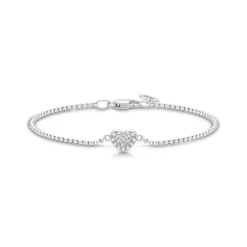 JULIE SANDLAU PURE HEART ARMBÅND SØLV MED ZIRKONIA - BR245RH