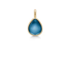 JULIE SANDLAU VEDHÆNG SØLV FORGYLDT PALOMA SAPPHIRE BLUE - PD309GDSACR