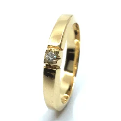 14 KT. ALLIANCE RING GULD MED BRILLANT 1X0,03 CT. W/SI