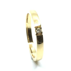 14 KT. ALLIANCE RING GULD MED BRILLANT 1X0,02 CT. W/SI