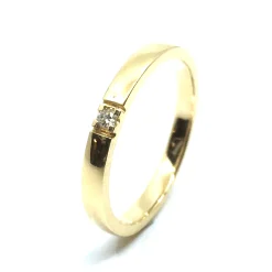 14 KT. ALLIANCE RING GULD MED BRILLANT 1X0,02 CT. W/SI