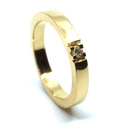 14 KT. ALLIANCE RING GULD MED BRILLANT 1X0,03 CT. W/SI