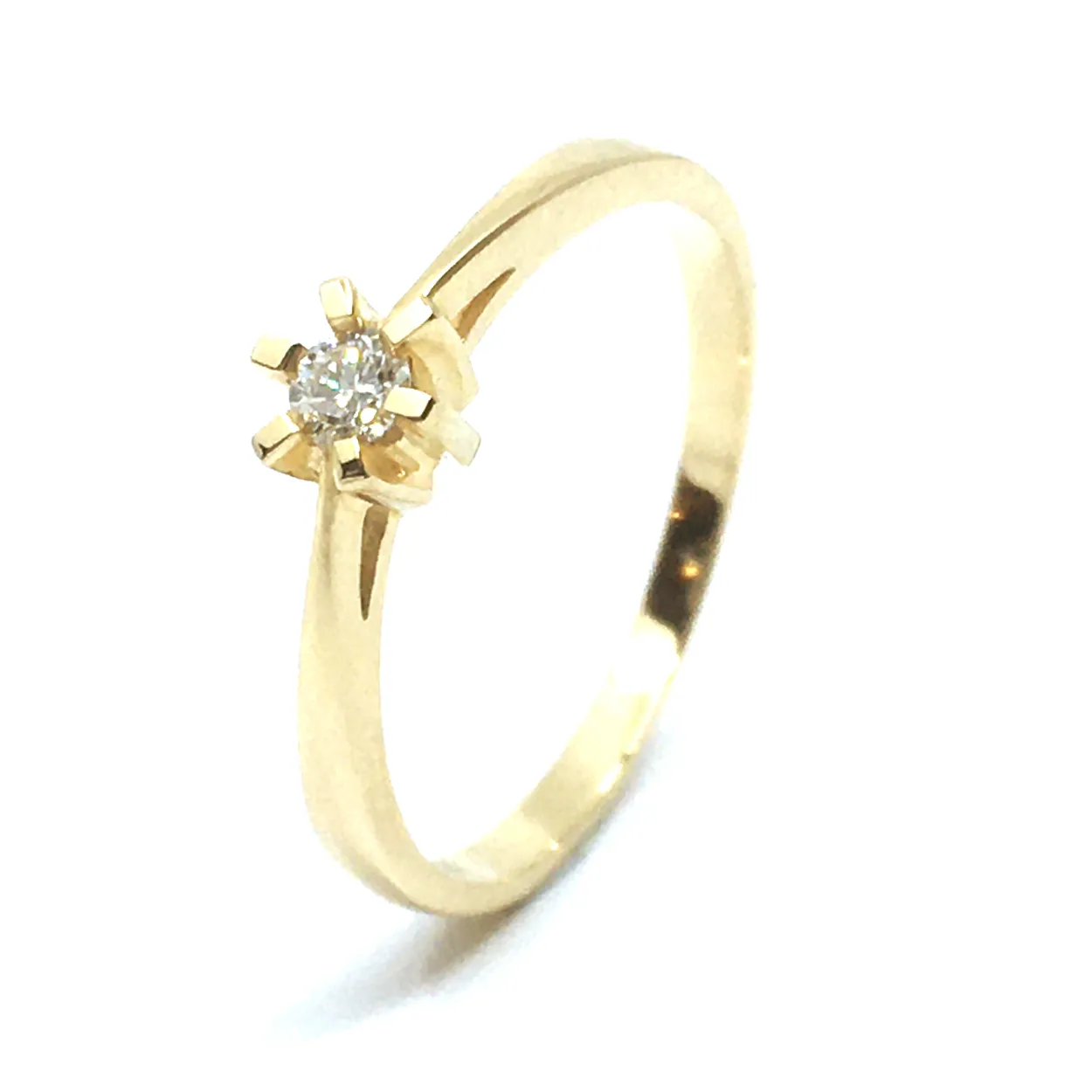 14 KT. GULD CARLA RING MED BRILLANT 0,10 CT. W/SI