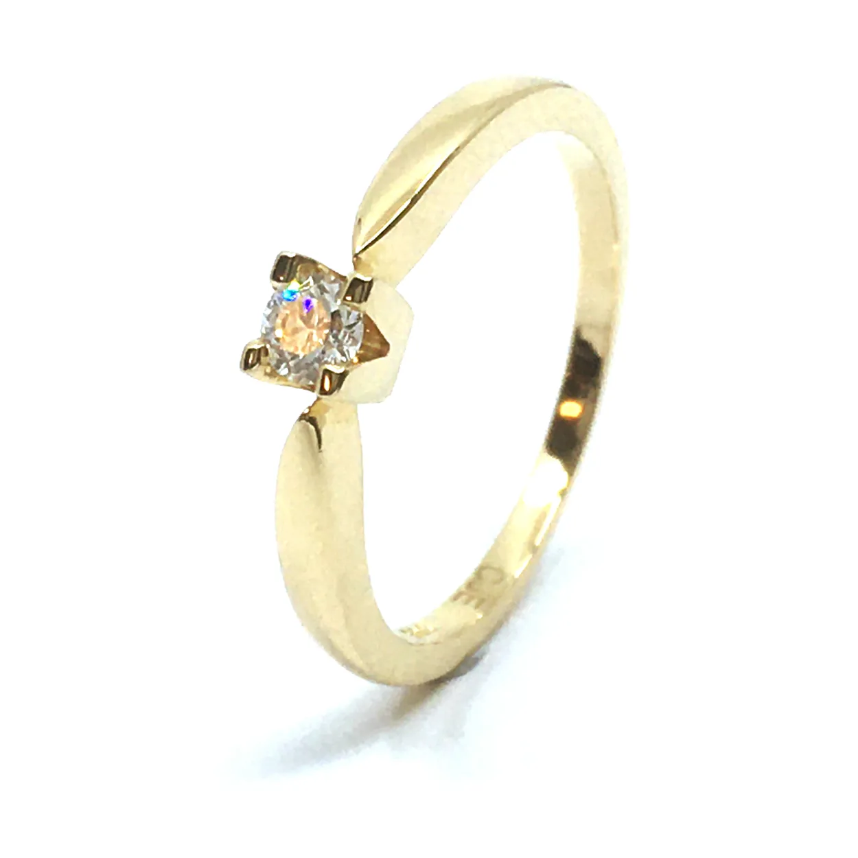 14 KT. GULD EVA RING MED BRILLANT 0,15 CT. W/SI