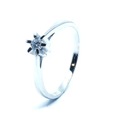 14 KT. HVIDGULD CARLA RING MED BRILLANT 0,10 CT. W/SI