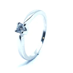 14 KT. HVIDGULD EVA RING MED BRILLANT 0,15 CT. W/SI