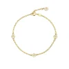 LUND COPENHAGEN MARGUERIT ARMBÅND LILLE SØLV FORGYLDT - 90105017-M