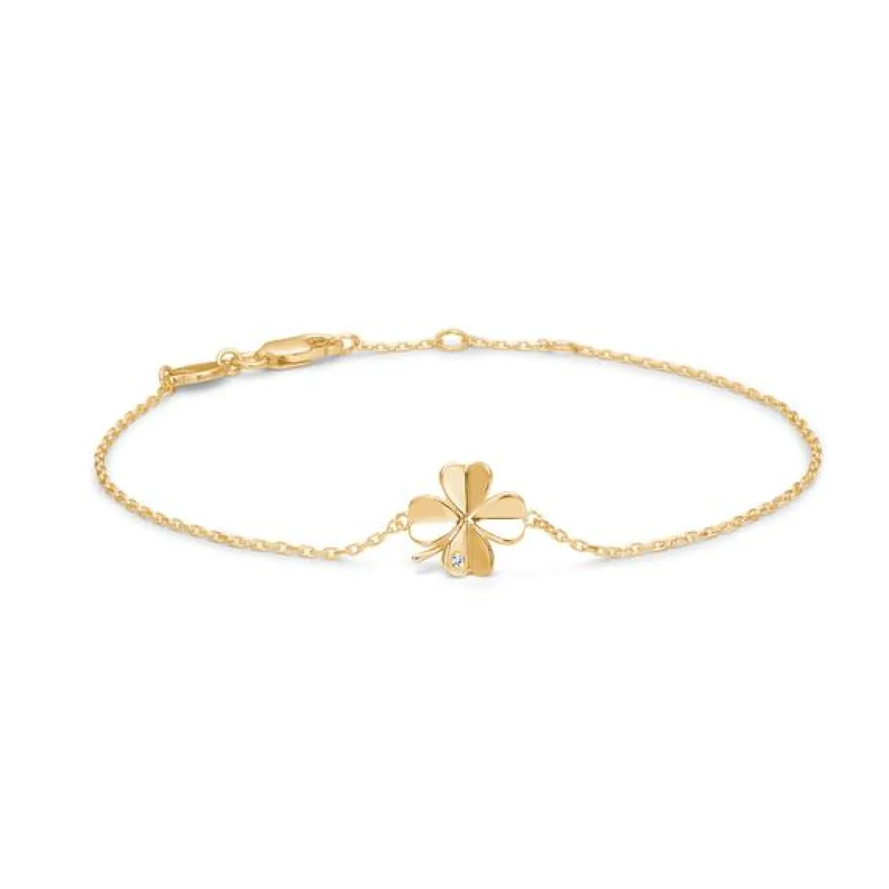 MADS Z CLOVER ARMBÅND 8 KARAT MED ZIRKONIA - 3357102