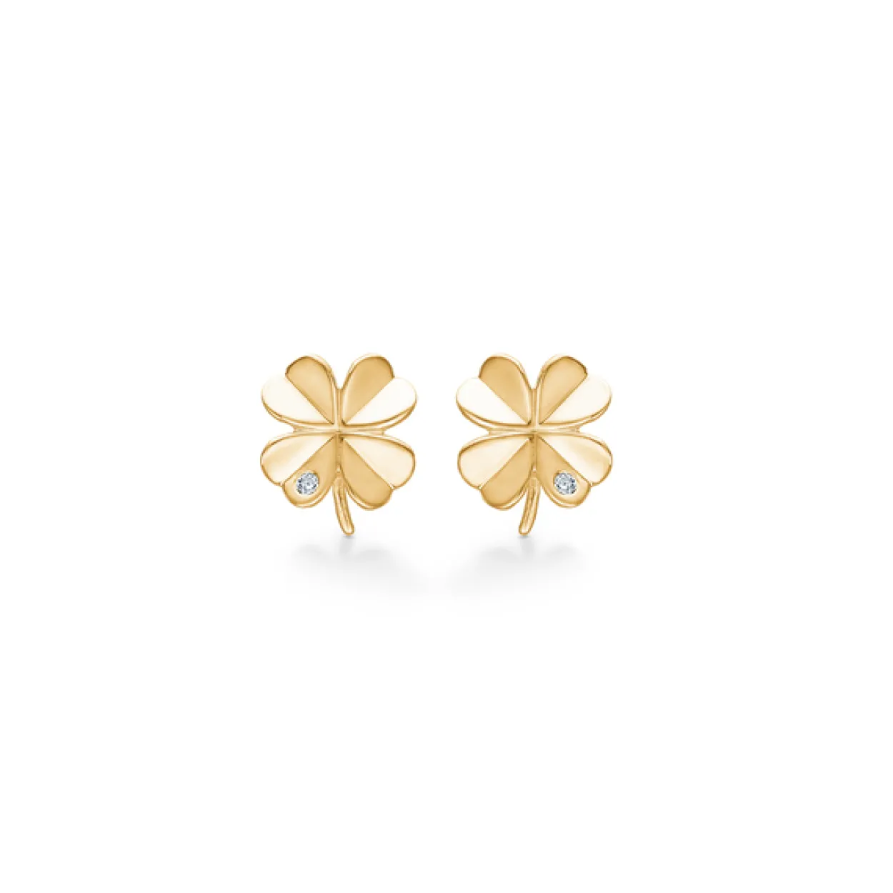 MADS Z CLOVER ØRERINGE 8 KARAT MED ZIRKONIA - 3317102
