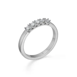 MADS Z CROWN ALLIANCE RING 14 KARAT HVIDGULD MED 5 X 0,04 - 1641845